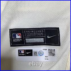 Matt Joyce game used worn 2021 Philadelphia Phillies cream jersey MLB COA