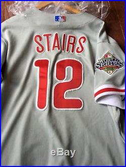 Matt Stairs Philadelphia Phillies Game Used 2008 World Series Road Jersey