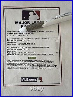 Max Scherzer Game Used Jersey 2012 ALDS Detroit Tigers Authentic MLB Holo GU