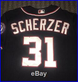 Max Scherzer Washington Nationals Game Used Worn Jersey 2018 MLB Authenticated