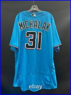 Michalak #31 Miami Marlins Game Used Stitched Authentic Jersey (minors)