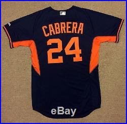 Miguel Cabrera MLB Holo Game Used Jersey 2015 Away BP Detroit Tigers