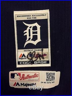 Miguel Cabrera MLB Holo Game Used Jersey 2015 Away BP Detroit Tigers