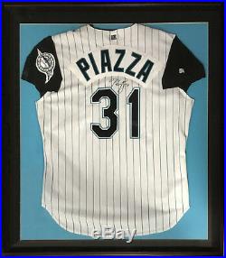 Mike Piazza signed 1998 Marlins game issued jersey framed auto Rare PSA/DNA LOA