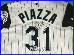 Mike Piazza signed 1998 Marlins game issued jersey framed auto Rare PSA/DNA LOA