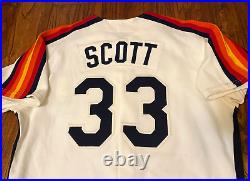 Mike Scott 1989 Houston Astros Game Used Worn Road Alamo Cream Knit Jersey