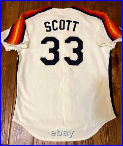 Mike Scott 1989 Houston Astros Game Used Worn Road Alamo Cream Knit Jersey