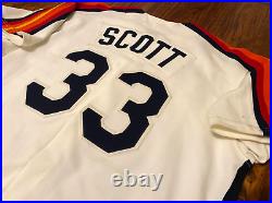 Mike Scott 1989 Houston Astros Game Used Worn Road Alamo Cream Knit Jersey