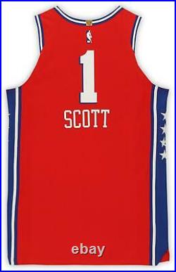 Mike Scott 76ers GU #1 Red Jersey vs Celtics on August 17, 2020 Size 52+4
