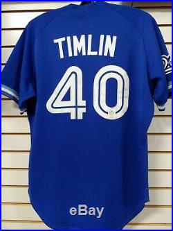 Mike Timlin 1996 Toronto Blue Jays Game Worn Jersey W Paul Godfrey Signed COA