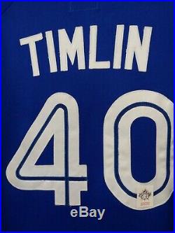 Mike Timlin 1996 Toronto Blue Jays Game Worn Jersey W Paul Godfrey Signed COA