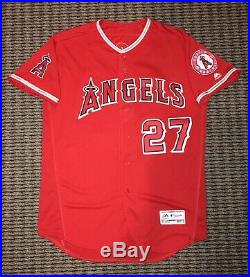 Mike Trout Los Angeles Angels Game Used Worn Jersey 2 HRs MLB Auth Matched