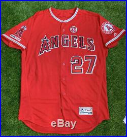 Mike Trout Los Angeles Angels Game Used Worn Jersey MLB Auth 44th HR 2019 Match