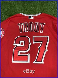 Mike Trout Los Angeles Angels Game Used Worn Jersey MLB Auth 44th HR 2019 Match