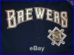 Milwaukee Brewers 1994 Game Used Worn Gene Clines Jersey Sz XL Sz 46 MLB 125th