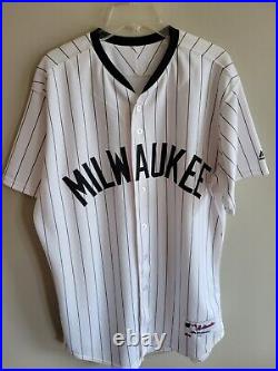 Milwaukee Brewers Jersey Negro League Bears Game Used 6/25/2016 Lee Tunnell MLB