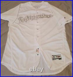 Milwaukee Brewers Mike Moustakas Players Weekend CA STRONG Game Worn Jersey MLB