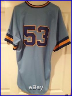 Milwaukee brewers game used worn 1976 throwback jersey size 46