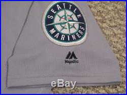 Mitch Haniger 2017 Seattle Mariners game used jersey road gray 40TH patch MLB