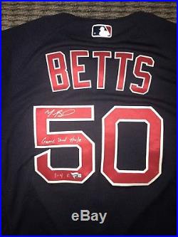 Mookie Betts Boston Red Sox Game Used Worn Jersey 2018 MLB Auth Signed