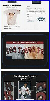 Mookie Betts Boston Red Sox Game Used Worn Jersey MLB Auth 2017 Photo Matched