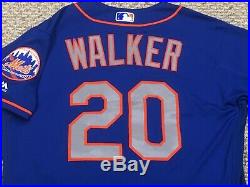 NEIL WALKER size 46 #20 2017 New York Mets game used jersey road blue MLB HOLO