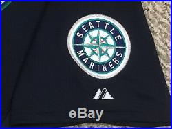 NELSON CRUZ sz 54 #23 2015 Seattle Mariners game used jersey Road navy MLB HOLO