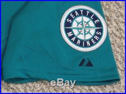 NELSON CRUZ sz 54 #23 2015 Seattle Mariners game used jersey alt teal MLB HOLO