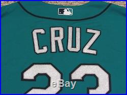 NELSON CRUZ sz 54 #23 2015 Seattle Mariners game used jersey alt teal MLB HOLO