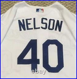 NELSON size 50 #40 2020 Los Angeles Dodgers home jersey used ALL STAR PATCH MLB