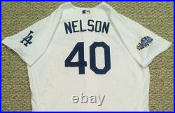 NELSON size 50 #40 2020 Los Angeles Dodgers home jersey used ALL STAR PATCH MLB