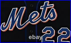 NEW YORK METS AL LEITER #22 BLACK BUTTON-DOWN MLB Size 48 2003 JERSEY