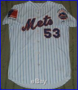 NEW YORK METS BOBBY FLOYD GAME USED WORN 2004 JERSEY WithPATCHES (ROYALS ORIOLES)