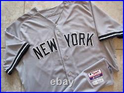 NICE! 2015 Authentic New York Yankees Majestic Game Used Worn Road Jersey 48