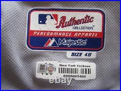 NICE! 2015 Authentic New York Yankees Majestic Game Used Worn Road Jersey 48