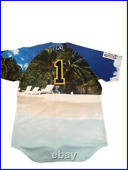 NWOT MiLB Jacksonville Suns Beach Night Promotion Jersey #1 Men's Size 44, LARGE
