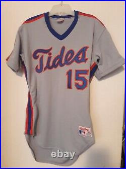 NY METS 1989 AAA Tidewater Tides Tom O' Malley Game Used Away Jersey 15 Team COA