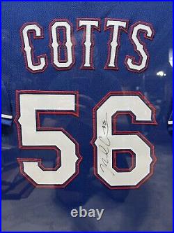 Neal Cotts Framed Signed Texas Rangers Jersey