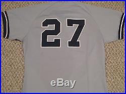 Neil Allen #27 size 44 1988 Yankees Game Used Issued jersey ROAD Steiner holo
