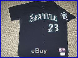 Nelson Cruz Size 54 #23 2015 Seattle Mariners game used jersey Road Navy Blue