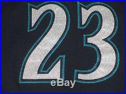 Nelson Cruz Size 54 #23 2015 Seattle Mariners game used jersey Road Navy Blue