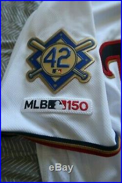 Nelson Cruz game used Minnesota Twins Jackie Robinson day #42 jersey MN worn