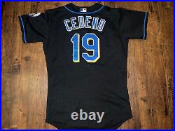 New York Mets 2003 Roger Cedeno Game Worn Used jersey Home black
