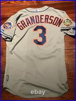 New York Mets Curtis Granderson Majestic BASEBALL JERSEY Sz 44 double patch USA