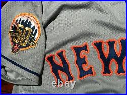 New York Mets Curtis Granderson Majestic BASEBALL JERSEY Sz 44 double patch USA