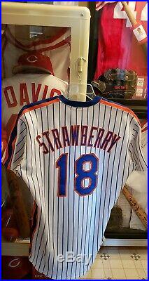 New York Mets Darryl Strawberry Signed GAME USED ISSUED Rawlings Jersey withCOA
