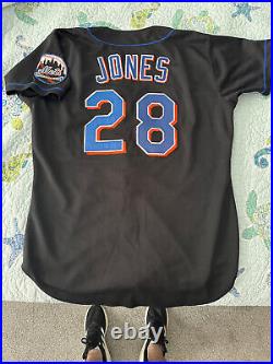 New York Mets Game Issued Worn 1999 Bobby Jones Road Black Jersey Size 48