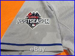 New York Mets Game Used Postseason Pennant Chicago Cubs 2015 Playoffs Jersey MLB