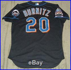 New York Mets Jeromy Burnitz 2002 Game Used Worn Jersey With Patch (brewers)