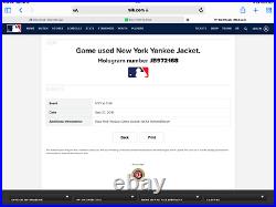 New York Yankees Game Worn Away Jacket